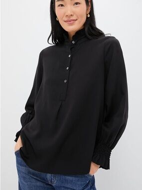 Tuckernuck Teagan Popover Shirt Black Size XXL